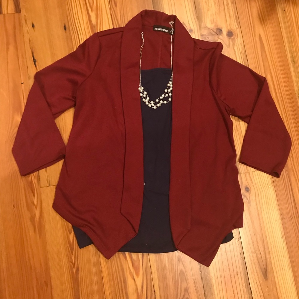 Mesmerized Burgundy Blazer, size L